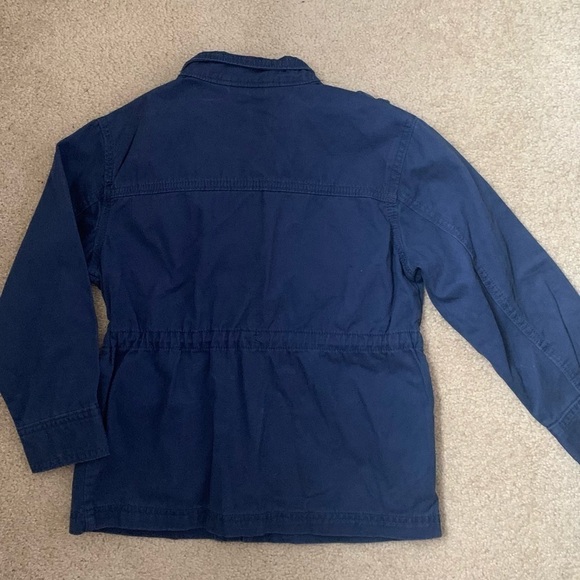 CRAZY 8 Girls Utility Cargo Jacket Below Hip Zip Up Velcro Sz S 5/6 Navy Blue - Picture 10 of 15